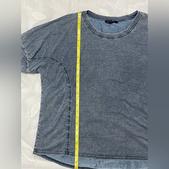 Jane and Delancey Distressed Blue Short Sleeve Top - Picture 8 of 10